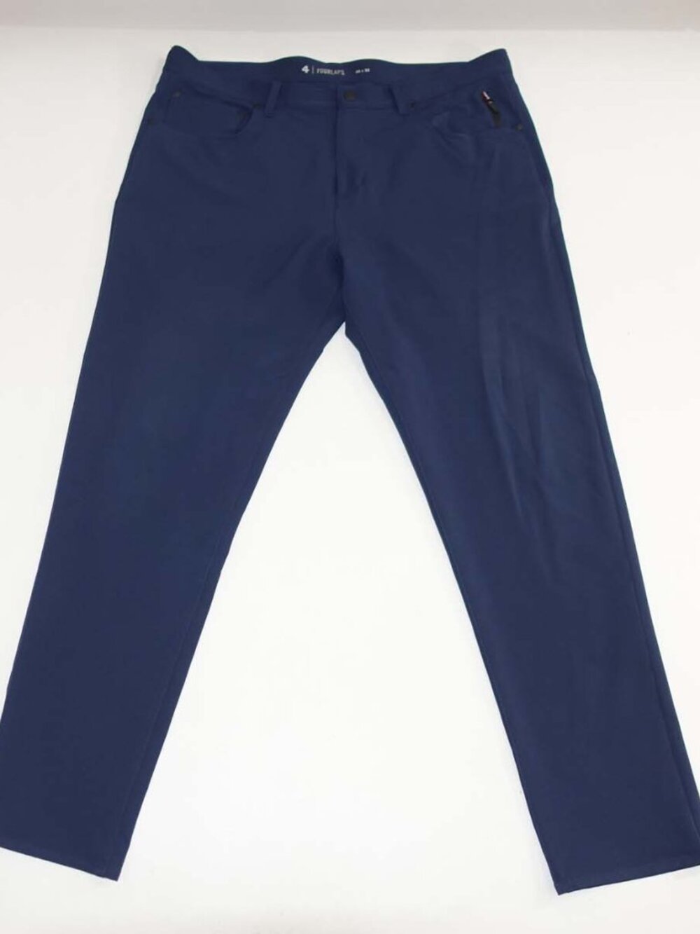 Fourlaps Men's Traverse Golf Chino Pants 38 x 32 Navy Blue Stretch Slacks EUC